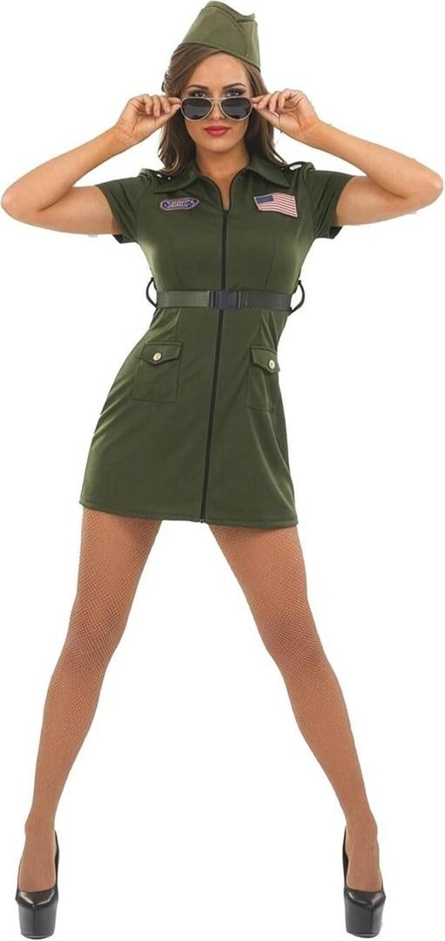 Womens Fighter Pilot Costume, Flight Attendant Costumes Halloween Small